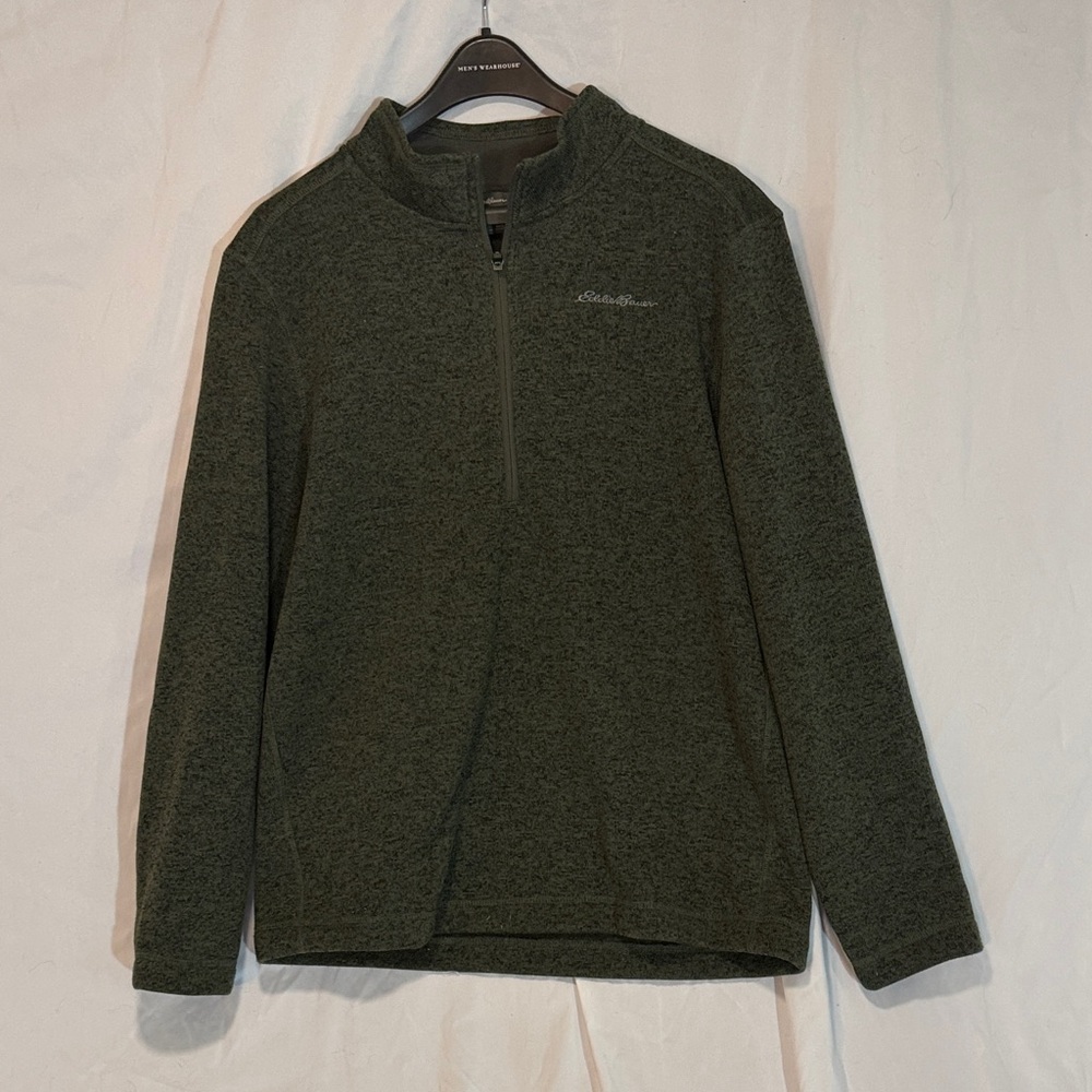 Eddie Bauer Men's Dark Green Zip-Up Sweater